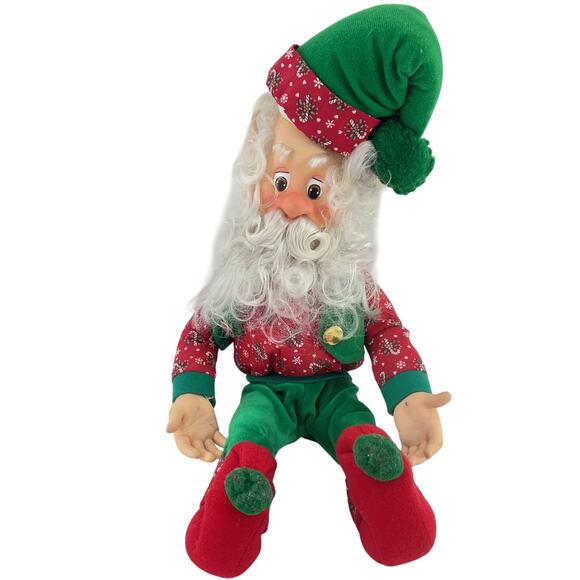 Vintage 1994 Enesco Sandi Zemnicki Christmas Elf Posable Plush Doll Pre-Owned
